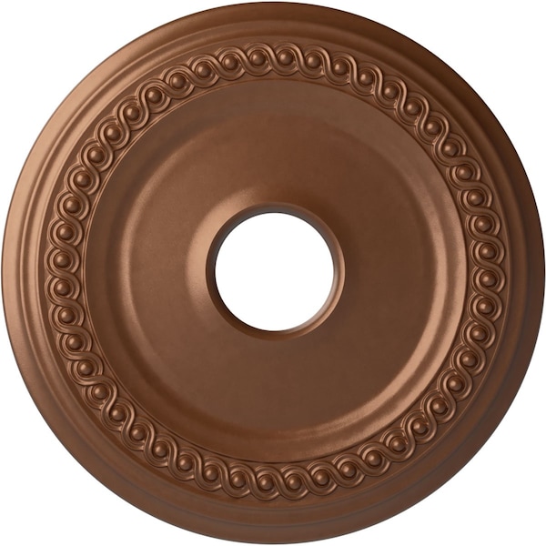 Ekena Millwork Classic Ceiling Medallion (Fits Canopies up to 12 3/4"), 18 5/8"OD 4"ID x 1 1/8"P, Polished Copper CM19CLPOS - main